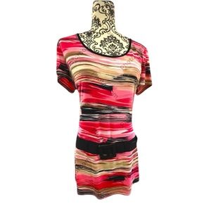 Beautiful top with faux black belt